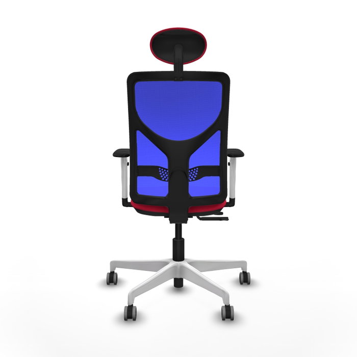 PIQUERAS Y CRESPO Silla de oficina Motilla con mecanismo Sincro/Traslack, Rojo y Azul