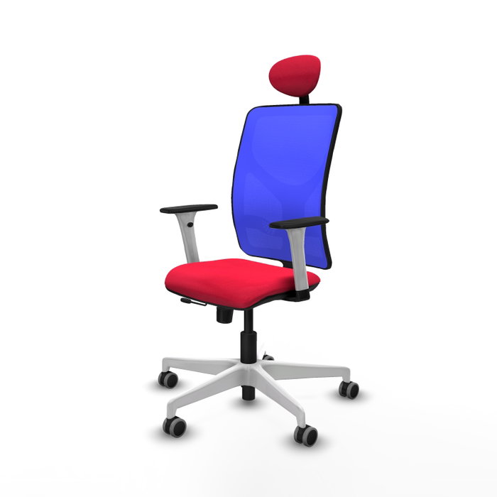 PIQUERAS Y CRESPO Silla de oficina Motilla con mecanismo Sincro/Traslack, Rojo y Azul