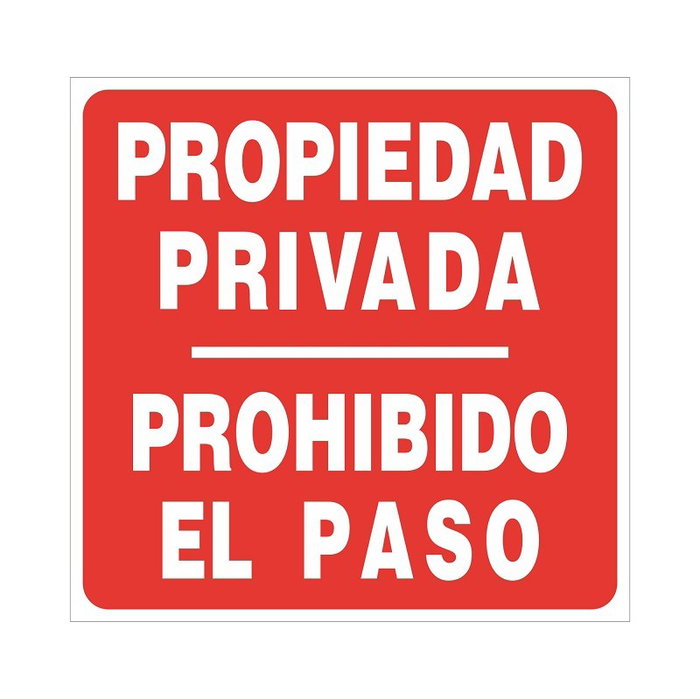 DUVER Señal de Aluminio Propiedad Privada / Prohibido el Paso 245x245 mm DUVER Señal de Aluminio Propiedad Privada / Prohibido el Paso 245x245 mm