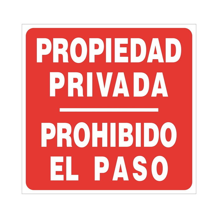 DUVER Señal de Aluminio Propiedad Privada / Prohibido el Paso 245x245 mm DUVER Señal de Aluminio Propiedad Privada / Prohibido el Paso 245x245 mm