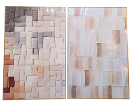 DKD Home Decor Cuadro Abstracto Beige de Aluminio y MDF (Pack de 2)
