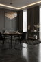 BORDECOR Pack de 2 Sillas Caelum en Polipiel Gris Oscuro con Cosido Dorado