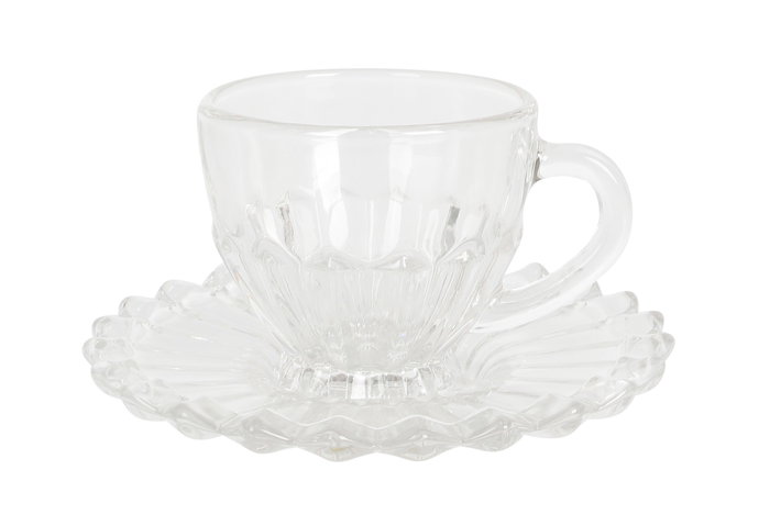 La Mediterranea Set 6 Tazas de Cafe con Plato 100ml Ø6.8x6.5 cm (4 Cajas)