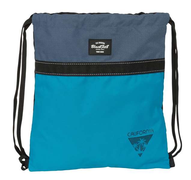 Bolsa Mochila con Cuerdas BlackFit8 California Azul Negro 35 x 40 x 1 cm Bolsa Mochila con Cuerdas BlackFit8 California Azul Negro 35 x 40 x 1 cm