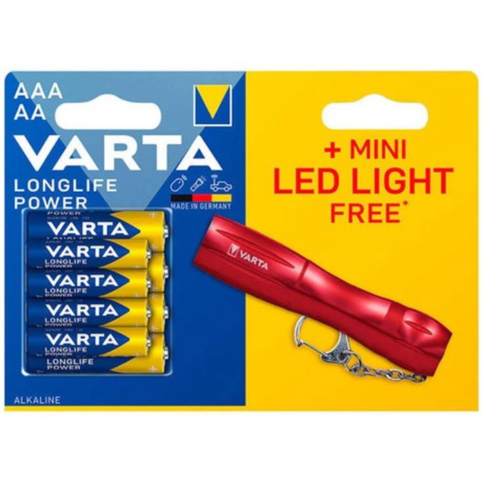 Varta Pilas Alcalinas Longlife Power 4 x AA + 4 x AAA con Mini Linterna LED de Regalo Varta Pilas Alcalinas Longlife Power 4 x AA + 4 x AAA con Mini Linterna LED de Regalo
