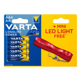 Varta Pilas Alcalinas Longlife Power 4 x AA + 4 x AAA con Mini Linterna LED de Regalo