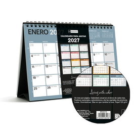 Miquelrius Calendario de Sobremesa Design Chromat Mensual 2027 A5 para Escribir