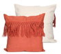 DKD Home Decor Cojín de Algodón Reciclado con Flecos Terracota