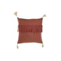 DKD Home Decor Cojín de Algodón Reciclado con Flecos Terracota
