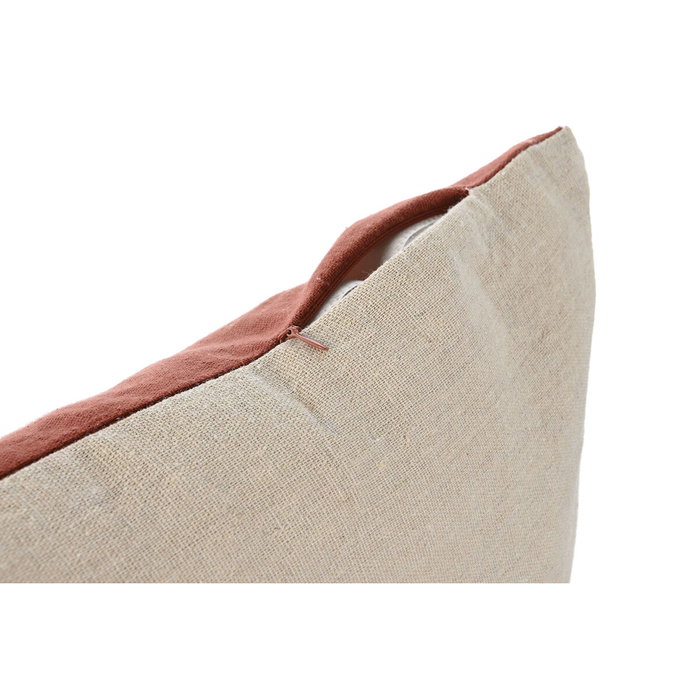DKD Home Decor Cojín de Algodón Reciclado con Flecos Terracota