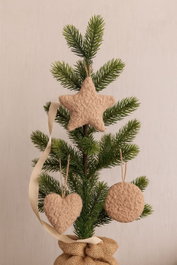 Aberto Design Set de adornos navideños Marrón 3 piezas