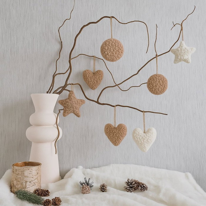 Aberto Design Set de adornos navideños Marrón 3 piezas