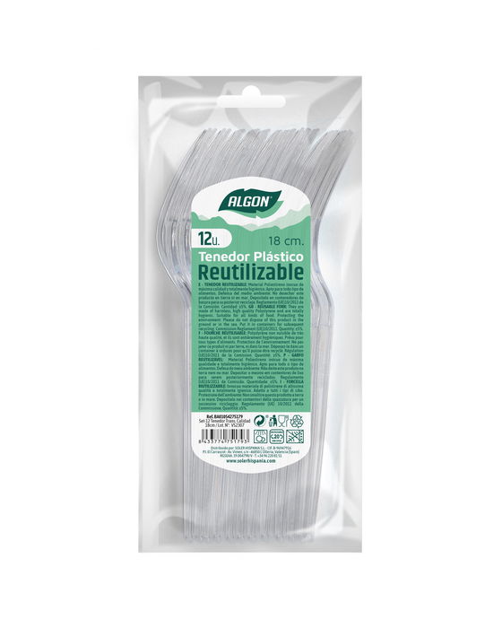 Algon Set-12 Tenedor Medium Trans. 18 cm (36 Unidades)