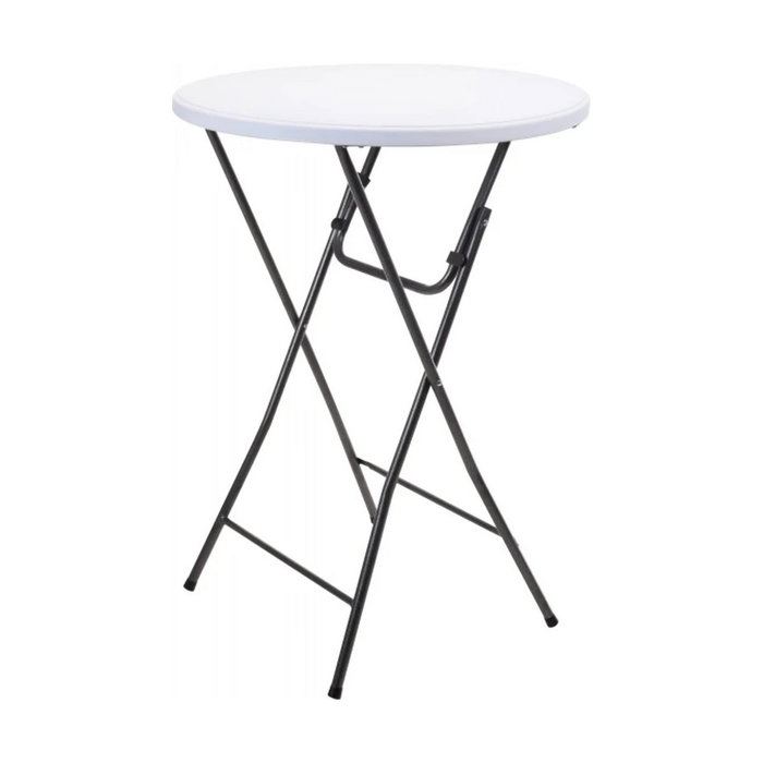 Mesa redonda plegable de jardín blanco / antracita ø80 x 110 cm