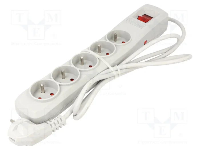 Armac ARC 5 Regleta de 5 tomas con cable de 1,5m, gris