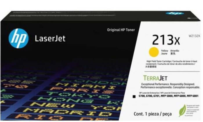 HP Cartucho de tóner Original LaserJet 213X Amarillo (W2132X) de alto rendimiento