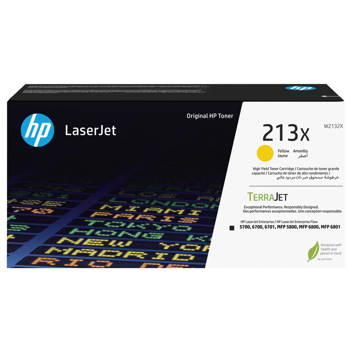 HP Cartucho de tóner Original LaserJet 213X Amarillo (W2132X) de alto rendimiento