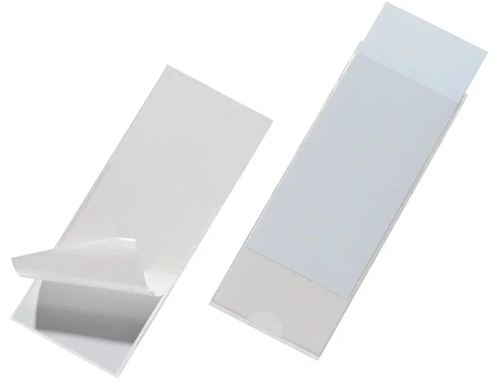 Q-connect Funda autoadhesiva para lomo de carpeta 55x102mm, pack de 6 unidades