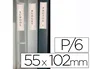 Q-connect Funda autoadhesiva para lomo de carpeta 55x102mm, pack de 6 unidades