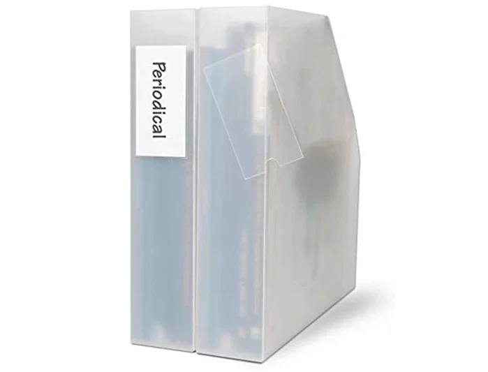 Q-connect Funda autoadhesiva para lomo de carpeta 55x102mm, pack de 6 unidades