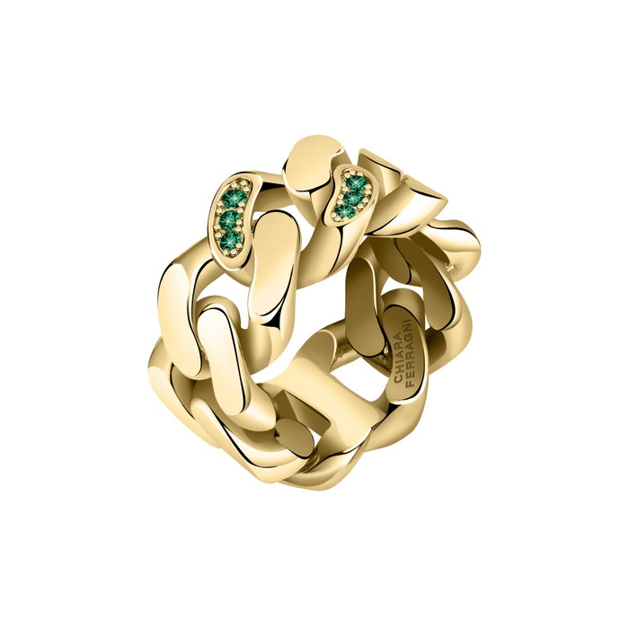 Chiara Ferragni Bossy Chain Ring Dorado Tamaño 16 Chiara Ferragni Bossy Chain Ring Dorado Tamaño 16