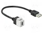 DeLOCK 86391 Módulo Keystone USB C Hembra a USB A Hembra con Cable