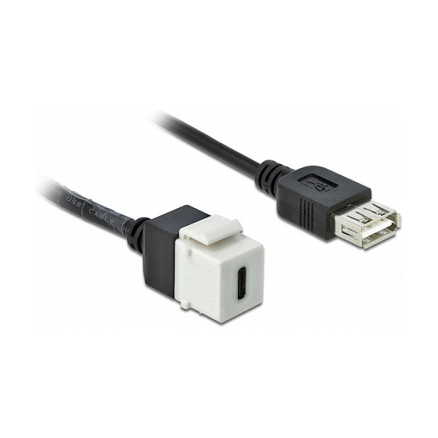 DeLOCK 86391 Módulo Keystone USB C Hembra a USB A Hembra con Cable Plano DeLOCK 86391 Módulo Keystone USB C Hembra a USB A Hembra con Cable Plano