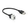 DeLOCK 86391 Módulo Keystone USB C Hembra a USB A Hembra con Cable Plano