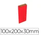 Basika Sobre Kraft Rojo XXS Fuelle 100x200x30 mm Paquete 25 Unidades
