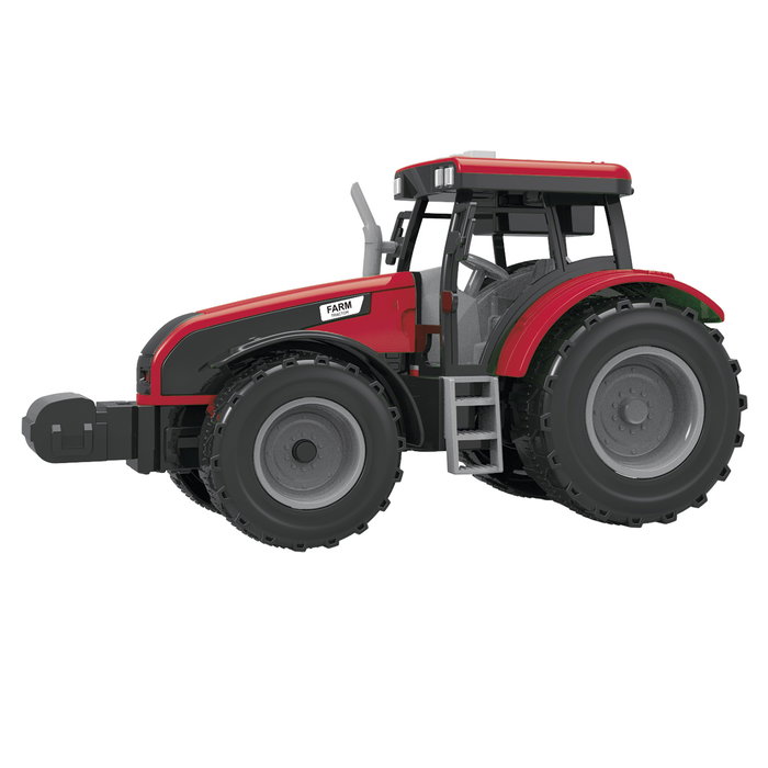 Tachan Tractor Rojo Juguete 1:32 con Apero, Fricción, Luces y Sonido T01055