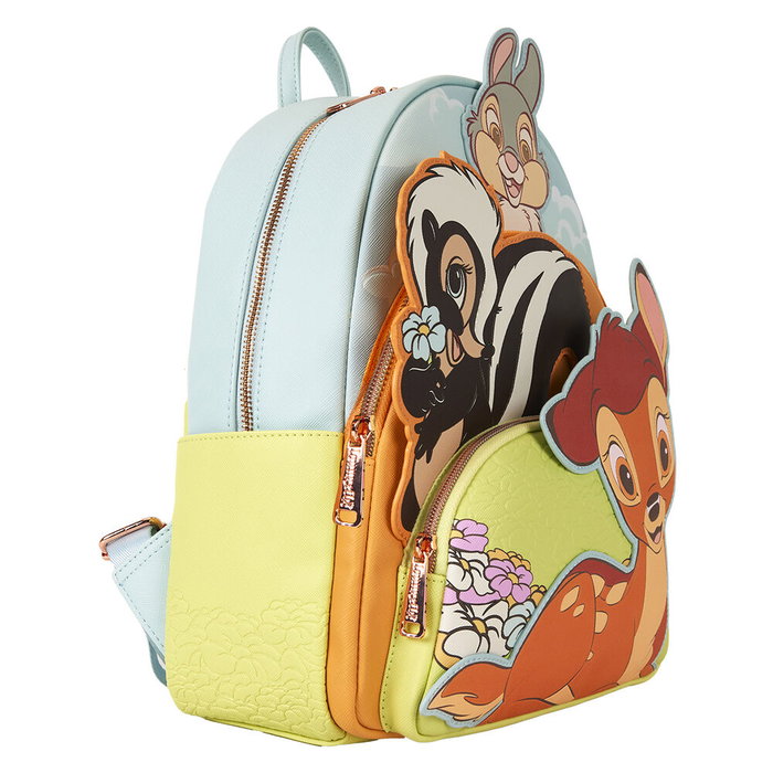 Loungefly Mochila Bambi Disney 35cm Piel Sintética Detalles Oro Rosa