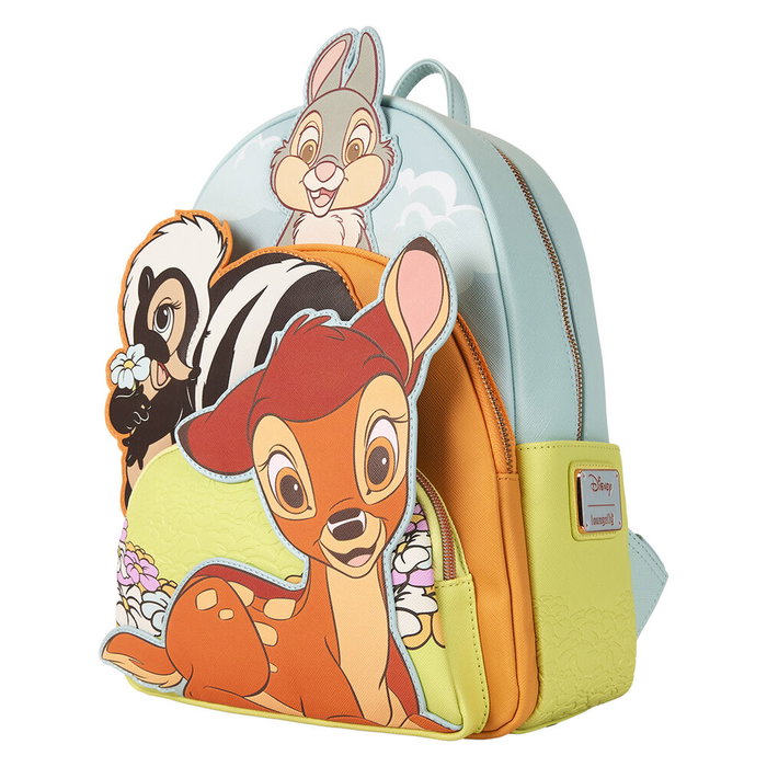 Loungefly Mochila Bambi Disney 35cm Piel Sintética Detalles Oro Rosa