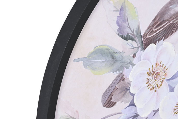 DKD Home Decor Cuadro Romántico Multicolor con Diseño de Pájaros y Paisaje, Hecho a Mano en Lienzo y PS, 70x70 cm, Pack de 2 Unidades