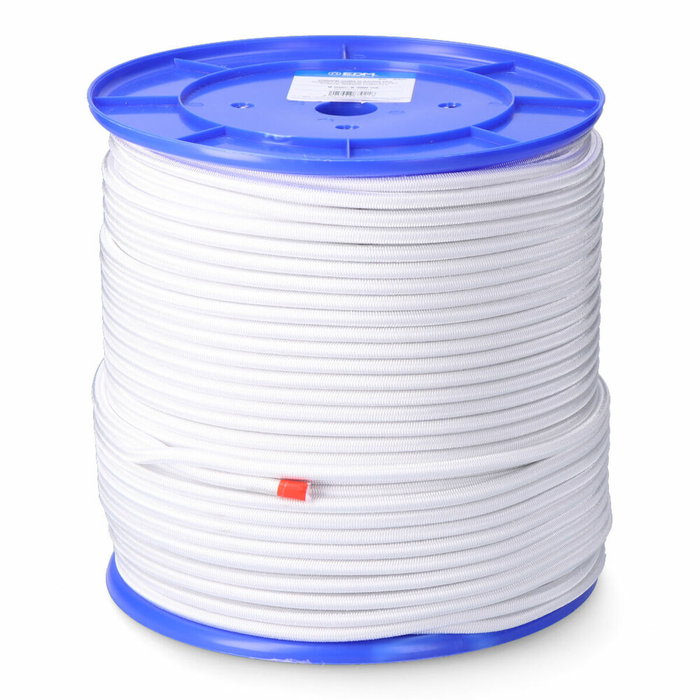 Edm Cuerda de goma elástica blanca poliéster calibre 10 mm x 100 m Edm Cuerda de goma elástica blanca poliéster calibre 10 mm x 100 m