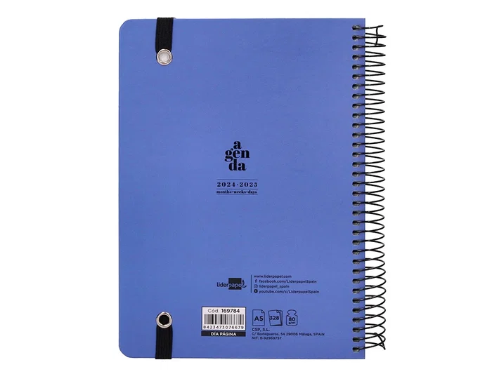 Agenda Escolar Liderpapel Año 24 - 25 Curso Classic Azul Día Página A5