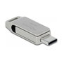 DeLOCK USB 3.2 Gen 1 USB-C + USB-A Lápiz de Memoria 32GB Carcasa de Metal Plateado