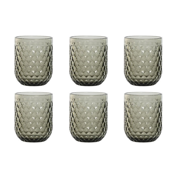 DKD Home Decor Set de 6 Vasos de Cristal Gris Vintage Garbo 240ml DKD Home Decor Set de 6 Vasos de Cristal Gris Vintage Garbo 240ml