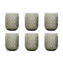 DKD Home Decor Set de 6 Vasos de Cristal Gris Vintage Garbo 240ml