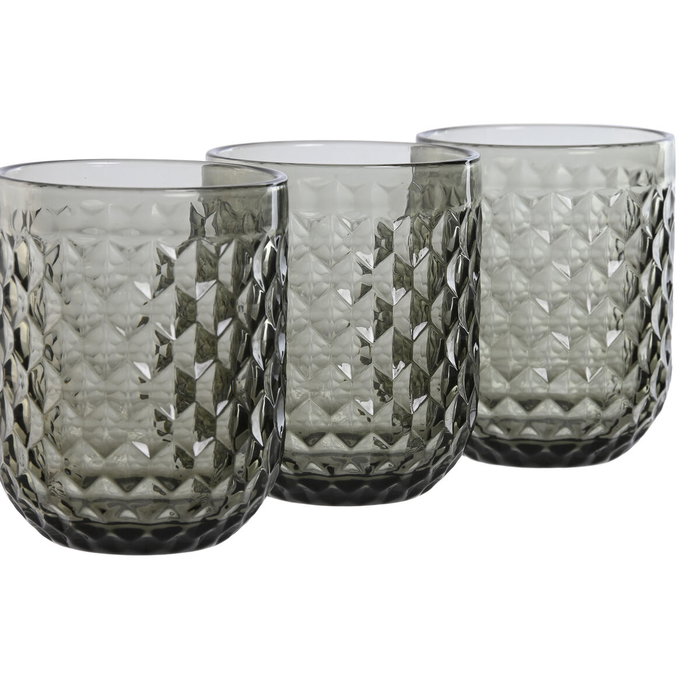 DKD Home Decor Set de 6 Vasos de Cristal Gris Vintage Garbo 240ml DKD Home Decor Set de 6 Vasos de Cristal Gris Vintage Garbo 240ml