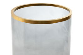 DKD Home Decor Portavelas Transparente Dorado Cristal 21 x 35 x 21 cm