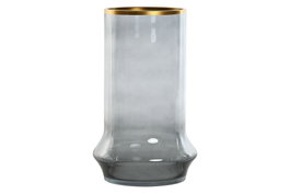 DKD Home Decor Portavelas Transparente Dorado Cristal 21 x 35 x 21 cm
