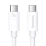 Baseus P10365200211-05 Cable USB4 Gen 3x2 USB-C a USB-C 1.8 m, 40 Gbps, USB PD 240W, Carga Rápida, Blanco