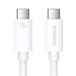Baseus P10365200211-05 Cable USB4 Gen 3x2 USB-C a USB-C 1.8 m, 40 Gbps, USB PD 240W, Carga Rápida, Blanco
