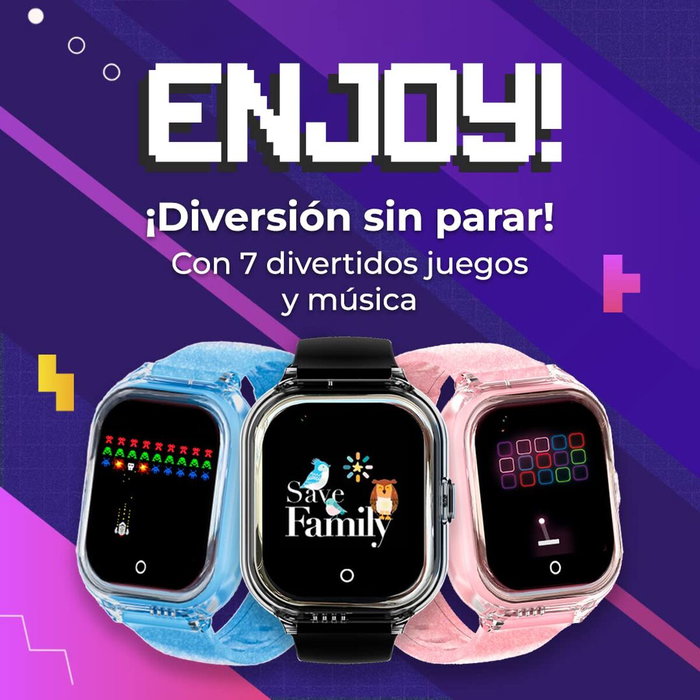 Savefamily Smartwatch para niños Rosa con pantalla IPS de 1.4 pulgadas y 4G