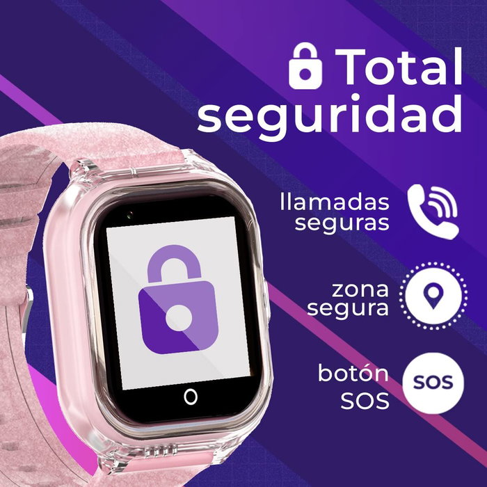 Savefamily Smartwatch para niños Rosa con pantalla IPS de 1.4 pulgadas y 4G