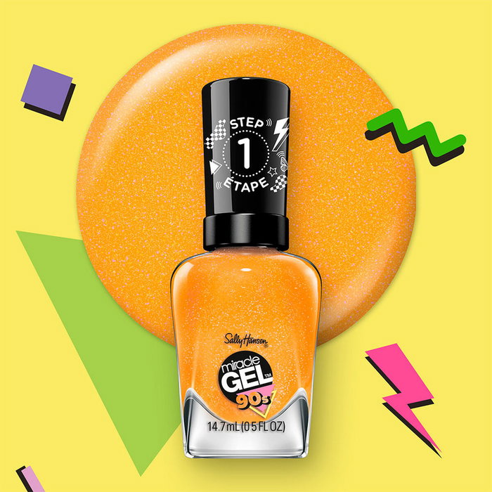 Sally Hansen Miracle Gel 90s Esmalte de Uñas Gel #Be Bright Back Amarillo 14,7 ml - Larga Duración Sin UV