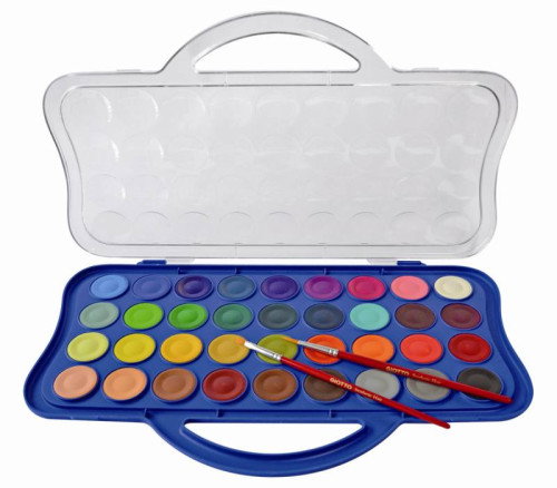 Giotto Estuche de Acuarelas de 36 Colores (30 mm) con 2 Pinceles