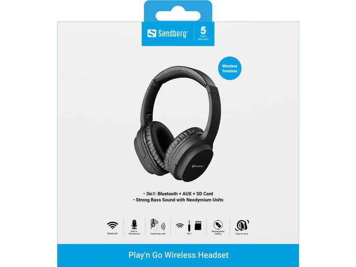 Sandberg Play'n Go Wireless Headset Auriculares Inalámbricos Bluetooth