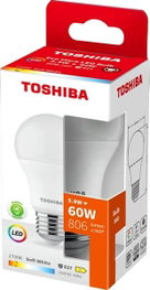 TOSHIBA Bombilla LED EcoFlare A60 E27 5.9W 2700K, Luz Cálida