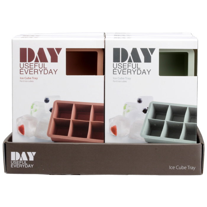 Day Molde 6 Cubitos Hielo Grandes 5 cm Colores Surtidos 12x17 cm
